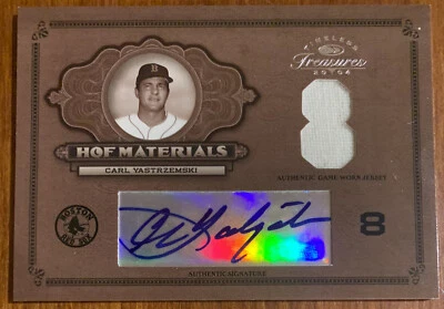 Carl YASTRZEMSKI🔥2004 Donruss Timeless Treasures Relic 签名 #HOF-6 2/10 红袜队 — 第 1/3 张图片