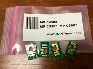 4 puces toners pour recharge Ricoh MP C4503, MP C5503, MP C6003 (841849 ~ 841850) - Photo 1/2