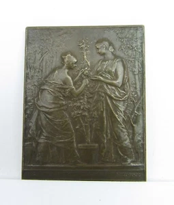 Daniel Dupuis Bronze Horticulture French Art Nouveau Signed Gardening Plaque - Picture 1 of 6
