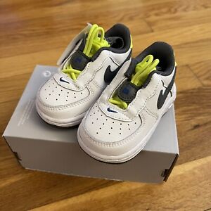 🔥Nike Air Force 1 Low Toggle (TD) White/Iron Grey Volt Size 3C CU5289 101