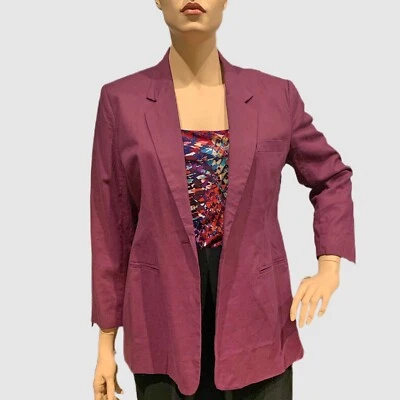 NEWPORT NEWS (Avon) Lined Linen Jacket Size 20 Plum One Button Close, Office NWT - Image 1 of 4