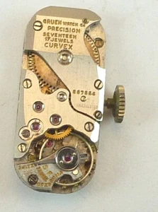 Gruen Precision Mechanical Wristwatch Movement - Parts  Repair Broken Balance - Picture 1 of 5