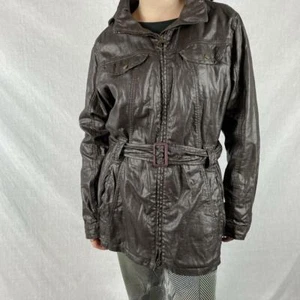 Barbour dark brown jacket with front zipper closure mod.duralinen grac  - Picture 1 of 4