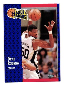 1991 Fleer David Robinson #225  LL, SAM San Antonio Spurs   10006250