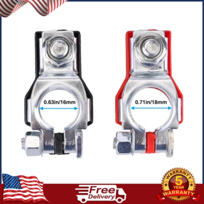 2PACK CAR BATTERY TERMINAL CLAMP CONNECTORS POSITIVE NEGATIVE RELEASE DISCONNECT - Image 1 of 4
