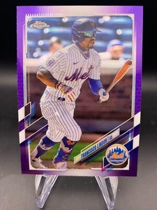 Francisco Lindor - Purple Refractor - 2021 Topps Chrome Update - NEW YORK METS - Picture 1 of 2