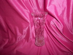 Vintage Fine Crystal Star Pinwheel Bud Vase 6" Clear Cut Glass - Picture 1 of 6