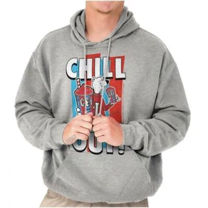 Licensed Icee Bear Chill Out Graphic Novelty Adult Long Sleeve Hoodie Sweatshirt - Picture 1 of 8