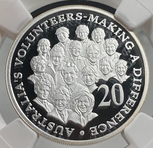 2003 AUSTRALIA SILVER PROOF 20 CENT COIN VOLUNTEERS NGC PF 69 ULTRA CAMEO - Picture 1 of 7