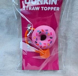 Dunkin Donut Tumbler Straw Topper Made Like A Donut - Picture 1 of 1