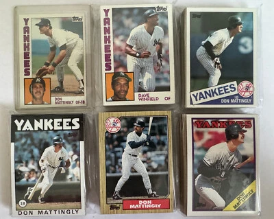 New York Yankees 1984-88 Topps conjuntos de equipo base (lote de 5 juegos con Mattingly RC, 6 HOF) Foto 1 de 3