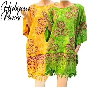 Neu JASMINE Poncho Top Bluse Tunika Einheitsgröße Plus Bold Hippie Fancy Sommer - Bild 1 von 5