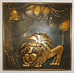 Mono León Circo De Colección Imagen de Metal Soviético URSS Dibujos Animados Pintura Arte de Pared Zoológico - Imagen 1 de 9
