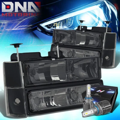PARA CHEVY C/K SUBURBAN BLAZER 1988-1993 FAROS CON KIT LED + VENTILADOR FRESCO AHUMADO Foto 1 de 4