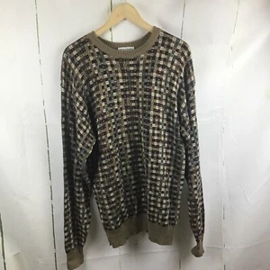 Vintage TRICOTS ST RAPHAEL Men’s Cotton Geometric Sweater Sz.L Made In The USA - Picture 1 of 10