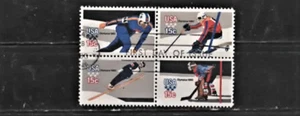 USA 1980 Used Block of Winter Olympics Lake Placid Fine - Picture 1 of 1