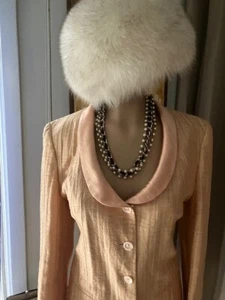 GORGEOUS LOUIS FERAUD APRICOT DRESS/Y SET PANT SUIT SILK LINED GERMANY 40 - Picture 1 of 18