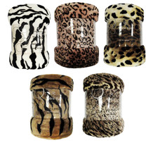 Luxury Faux Fur Animal Skin Pattern Throw Super Soft Warm Cozy Fleece Blanket GC