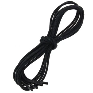 Les Lacets Français. Lacets ronds et épais. 3mm, Coton. Noir.  -  - Picture 1 of 5