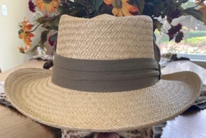 New Tommy Bahama Men Gambler Hat * S/M * Palm Fiber Straw Panama Sun Shady Golf - Picture 1 of 4