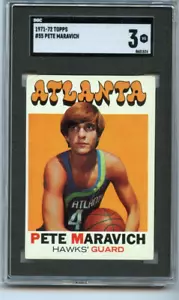 1971-72 Topps Pete Maravich Atlanta Hawks #55 💥💥🎆 SGC Graded 3 - Picture 1 of 2