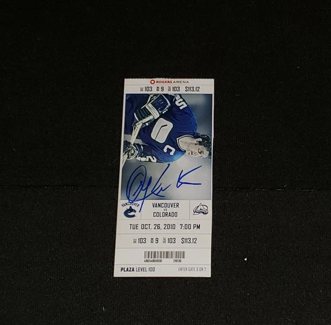 ORLAND KURTENBACH AUTOGRAPHED RING OF HONOUR NIGHT TICKET STUB VANCOUVER CANUCKS Cover