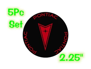 Pontiac Wheel Center Cap 2.25" Overlay Decals Choose your Colors 5 in a SET - Picture 1 of 4