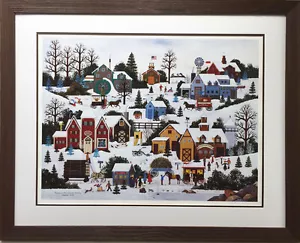 Jane Wooster Scott "Evergreens of Lancaster County" litografia con cornice artistica firmata a mano - Foto 1 di 5