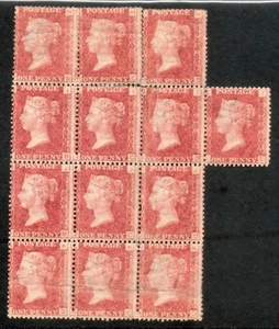 SG44, 1d Penny Red plate 208, MINT. Cat £910++. BLOCK OF 13. - Picture 1 of 2