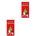 2 Pcs Merry Decorations Flag Christmas Bunting Banner House The