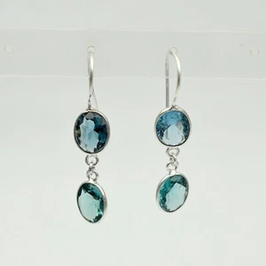 1.7 IN Topacio Rosa Corte Piedra Handmade Dorado Pendientes Étnico Joyería VE411 - Imagen 1 de 2