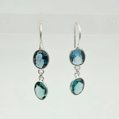 1.7 IN Topacio Rosa Corte Piedra Handmade Dorado Pendientes Étnico Joyería VE411 - Imagen 1 de 2