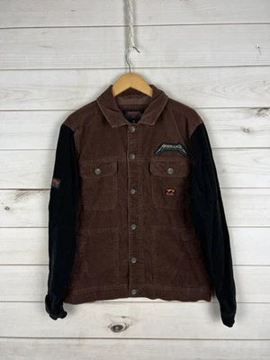 Chaqueta Billabong Metallica Para Hombre Mediana Marrón Negra Pana Parche Banda Rock Foto 1 de 4