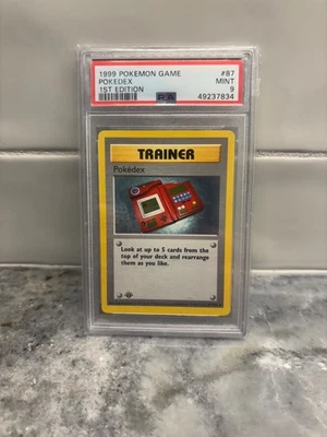POKEMON 1st Edition Shadowless Base Set POKEDEX 87/102 Uncommon PSA 9 MINT - Image 1 of 2