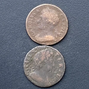 Charles II & William III Farthings 1697 Copper Coins Lot E13 - Picture 1 of 6