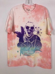 Women’s Pink  Graphic Pop Music singer artist Rock Concert T-shirt Size L - Picture 1 of 7