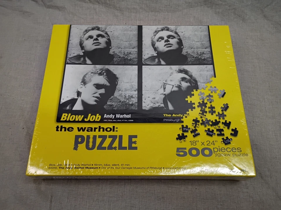 ANDY WARHOL Blow J*b Art Jigsaw Puzzle 500 pieces NOS Sealed DeVeren Bookwalter - Image 1 of 4