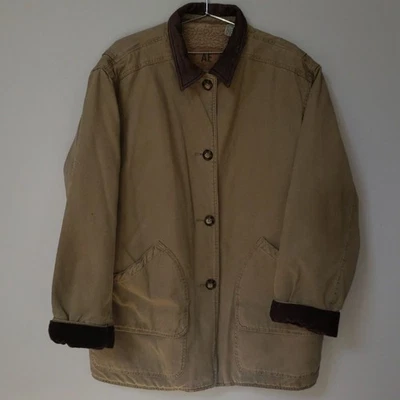 American Eagle Outfitters Barn Coat Mens L Canvas Sherpa Chore Coat Leather Y2K - Image 1 of 4