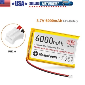 3.7V 6000mAh 1s Lipo Battery Rechargeable with PH2.0 Plug for Raspberry Pi Board - Picture 1 of 9
