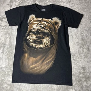 Star Wars Ewoks Wicket Graphic Art T-Shirt Nera Uomo Taglia XS Casual - Foto 1 di 5