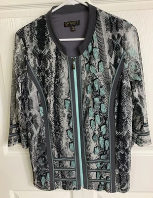 PICADILLY FASHIONS Jacket Womans Large 3/4 Sleeve Sheer Lightweight - Image 1 of 4