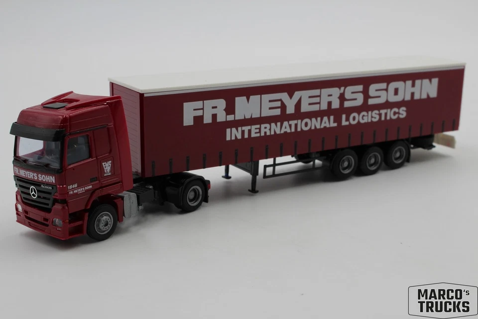 AWM MB Actros MP2 LH 1846 curtain-side semitrailer truck "Fr. Meyer's Sohn" 1:87 - Image 1 of 1