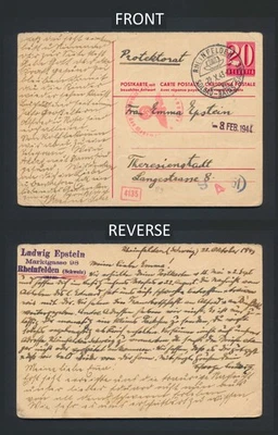 1943 SWITZERLAND TO THERESIENSTADT POSTCARD GHETTO POST GERMAN CZECHOSLOVAKIA - Image 1 of 4