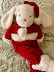 Vintage 1992 Blanco 30" Peluche Creaciones Navidad Conejo Papá Noel Conejo Navidad - Imagen 1 de 8