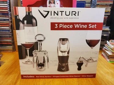 Vinturi Wine Tool 3 pieces with Wine Aerator, Wine Opener and Stopper NEW in box - Image 1 of 4