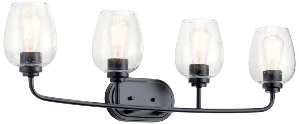 Kichler Valserrano 33 1/2" Wide 4-Light Black Bath Light - Image 1 of 1