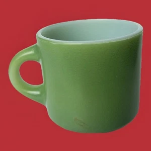 Vtg Anchor Hocking Fire King Avacado Green 3 1/2" Stackable Coffee Mug D Handle - Picture 1 of 6