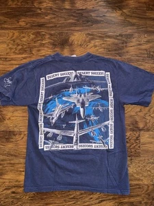 T-shirt vintage anni 90 Blackhawk Desert Storm USAF grande caccia militare jet - Foto 1 di 5