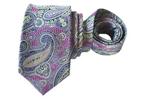JOS A BANK MEN'S TIE GREEN, PURPLE/PAISLEY WIDTH: 3.25" LENGTH: 60" - Picture 1 of 3