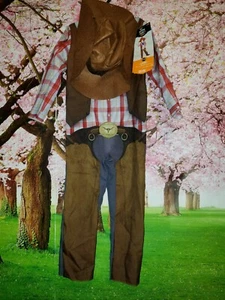 Hyde and Eek! 4 - 5T Cowboy Halloween Costume Hat & Jumpsuit NEW - Picture 1 of 8